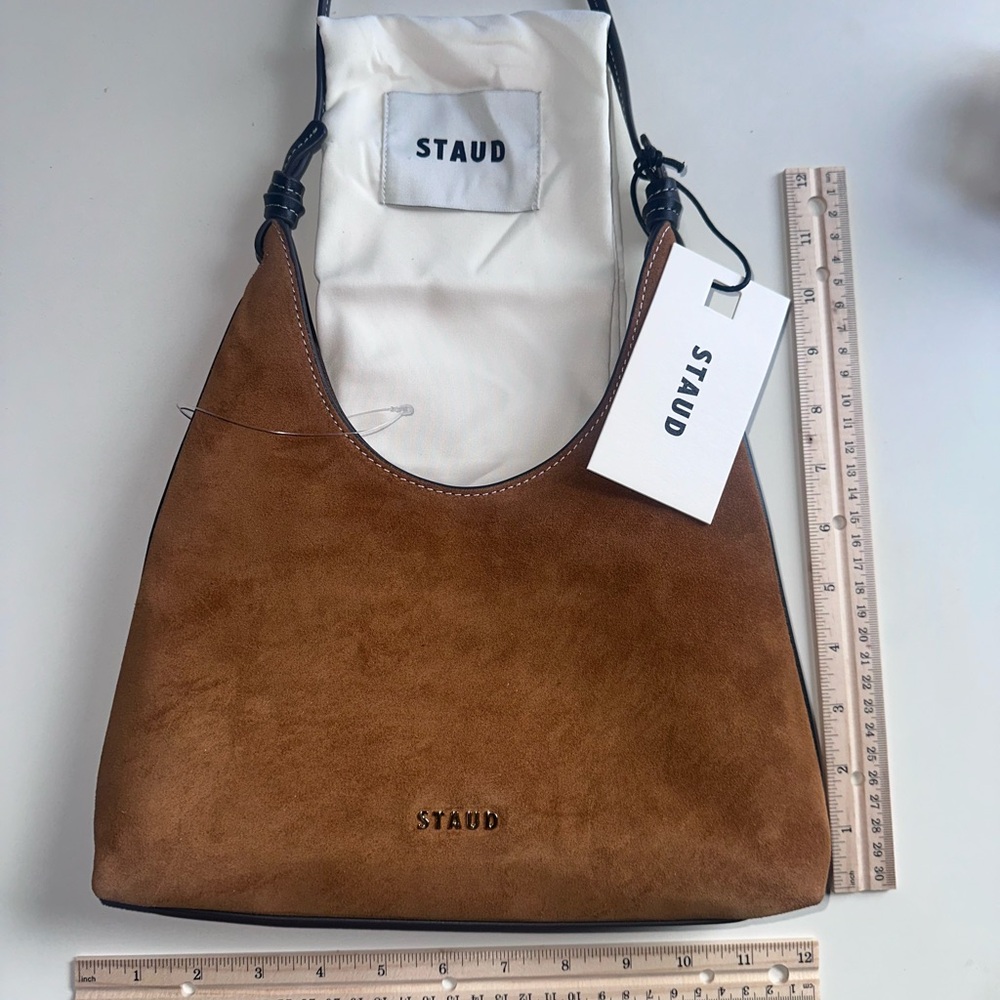 STAUD Winona Tan Suede Handbag